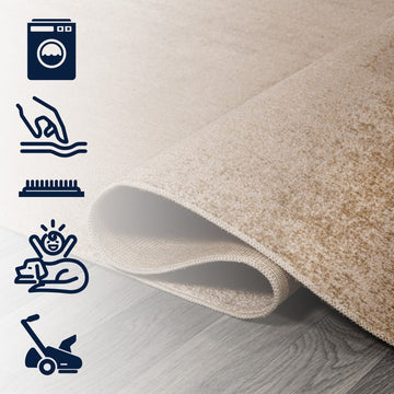 Twyla Classic Solid Low-Pile Machine-Washable Area Rug